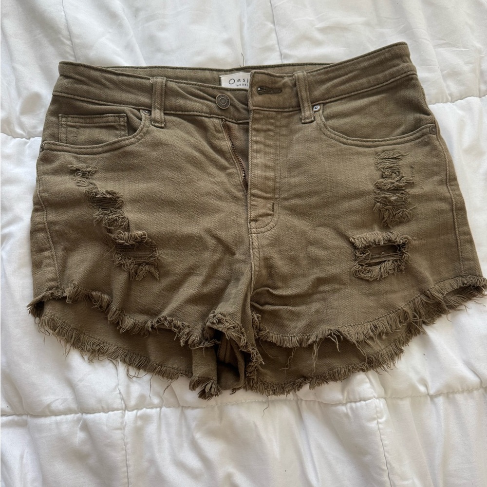Olive Green Women’s Jean Shorts